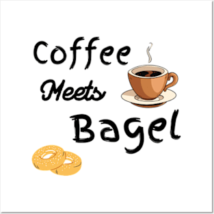 Food Design Funny Coffee Meets Bagels Funny Coffee Drinker Posters and Art